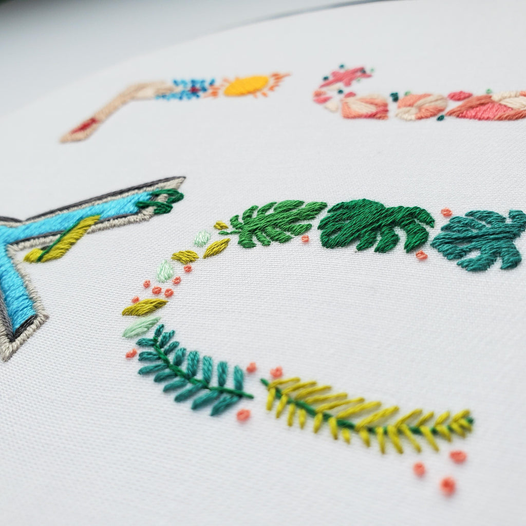 JULY Monthly Text Series - PDF Digital Download Embroidery Series Pattern & Guide