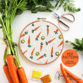 Carrot Life Cycle Print - PDF DIgital Download Embroidery Pattern & Guide