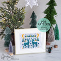 Winter Deer Folk Art Scene - PDF Digital Download Cross Stitch Pattern & Guide