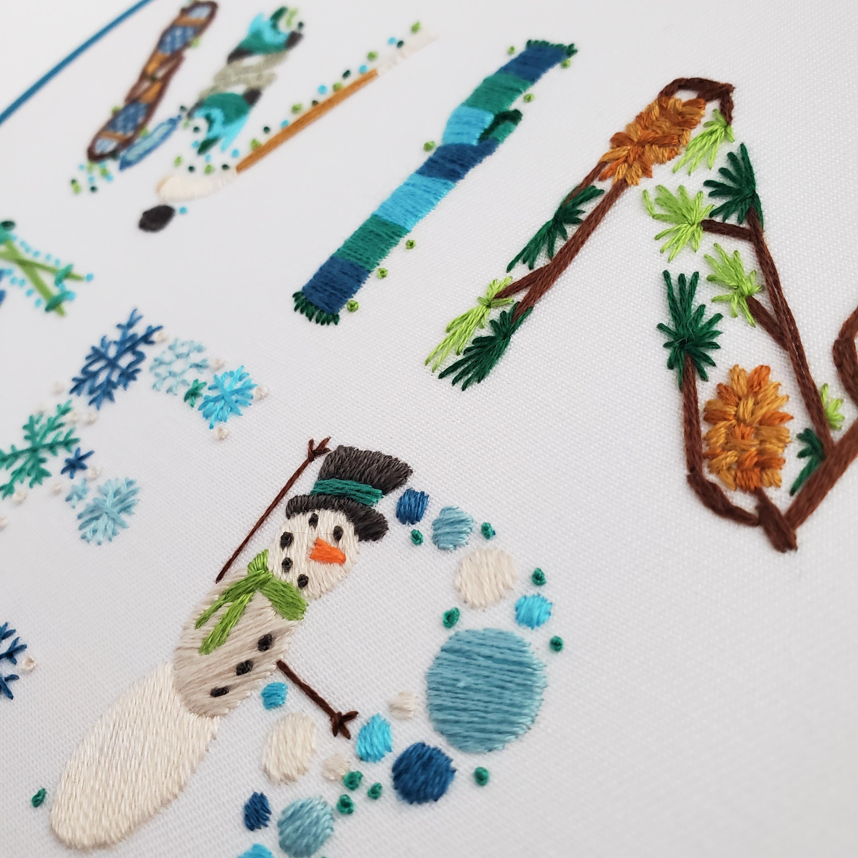Winter Text - PDF Digital Download Embroidery Pattern & Guide