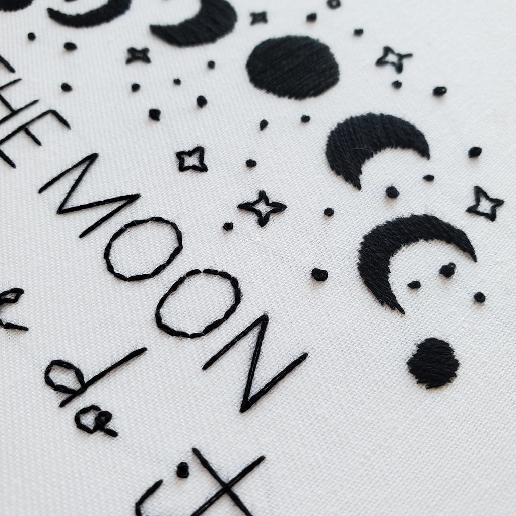 The Moon Made Me Do It - Moon Phase Design - PDF Digital Download Embroidery Pattern & Guide
