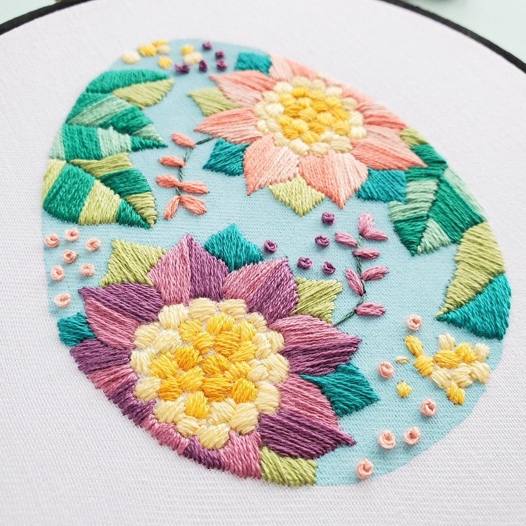 Floral Easter Egg BUNDLE - PDF Digital Download Embroidery Pattern & Guide