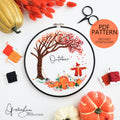 OCTOBER Monthly Series Wreath - PDF Digital Download Embroidery Pattern & Guide
