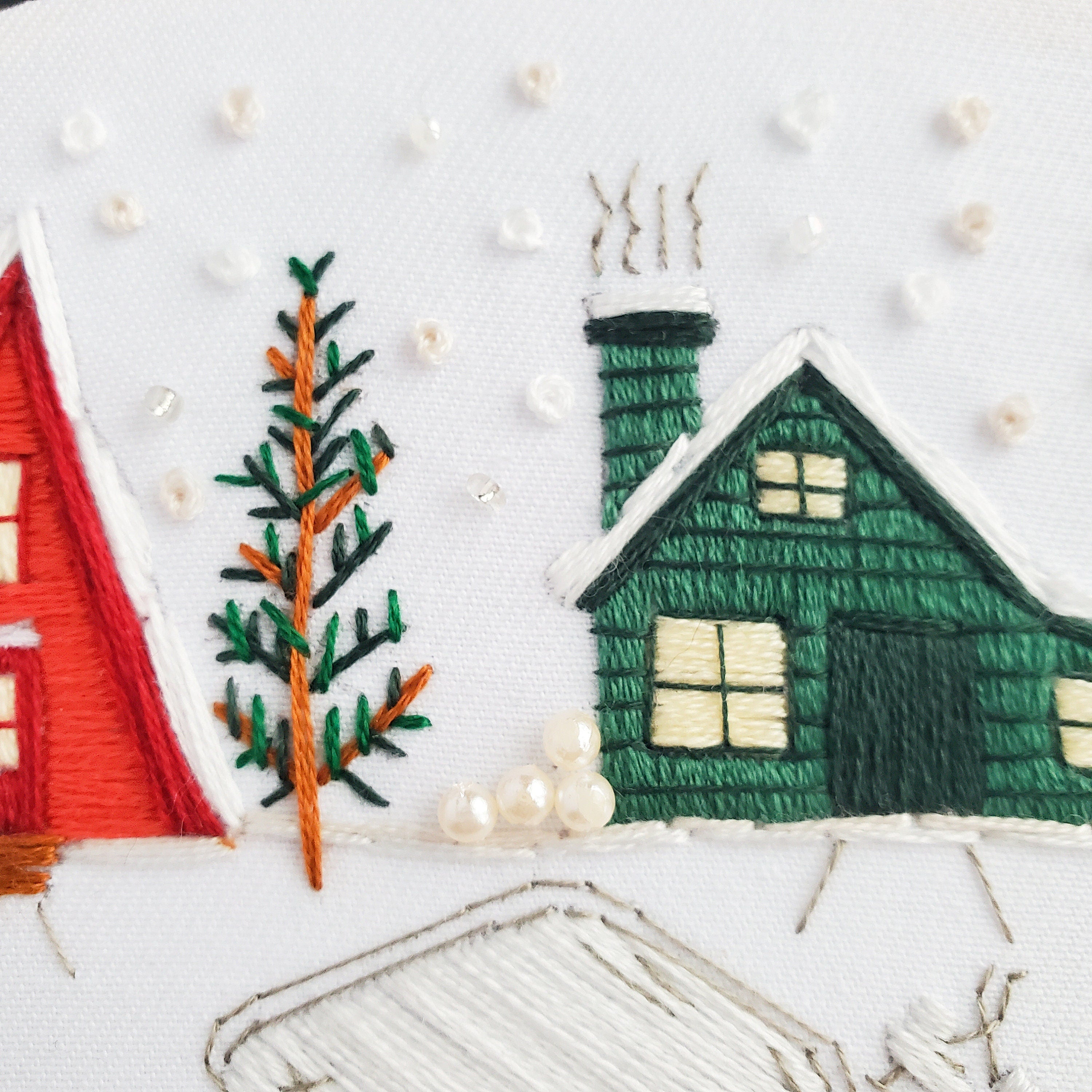 DECEMBER Monthly Series Wreath - PDF Digital Download Embroidery Pattern & Guide