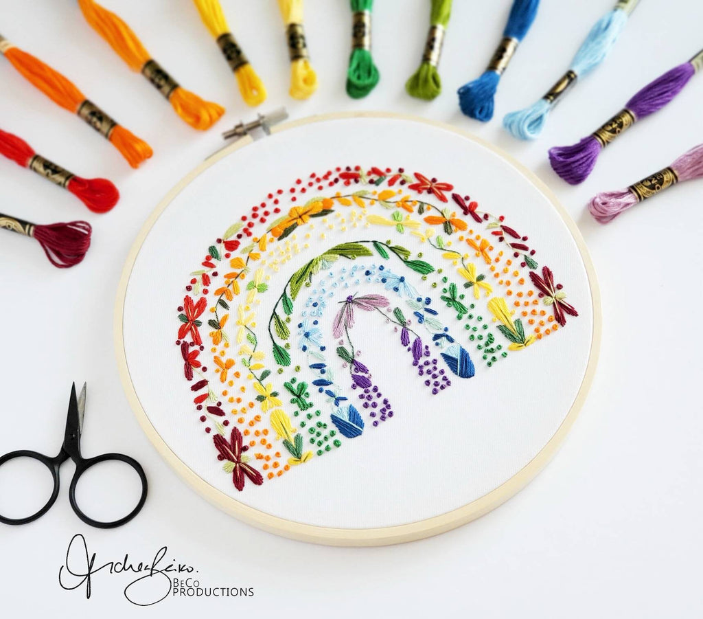 Rainbow Embroidery BUNDLE - DIY Digital Download Embroidery Pattern & Guide