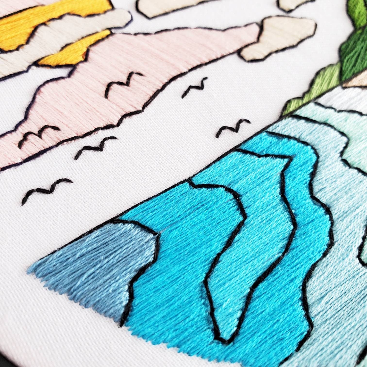 Beach Landscape No.01 - PDF Digital Download Embroidery Pattern & Guide