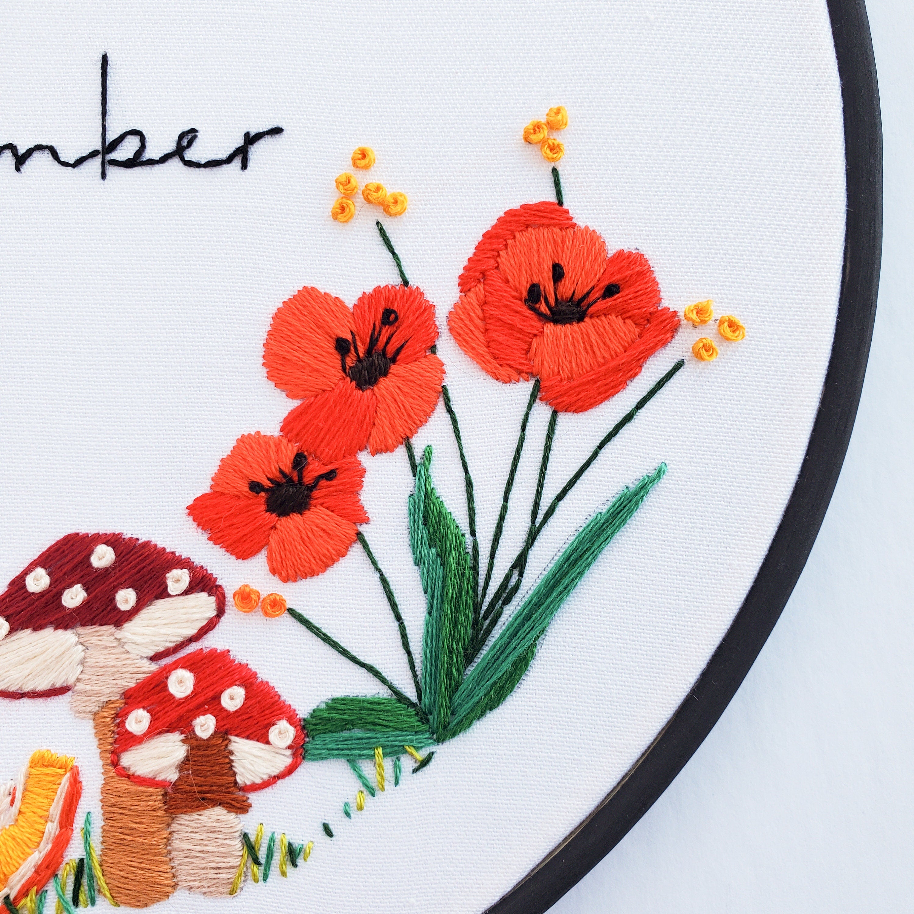 NOVEMBER Monthly Series Wreath - PDF Digital Download Embroidery Pattern & Guide