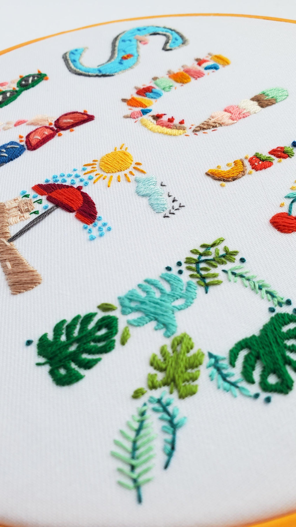 Summer Text - PDF Digital Download Embroidery Pattern & Guide