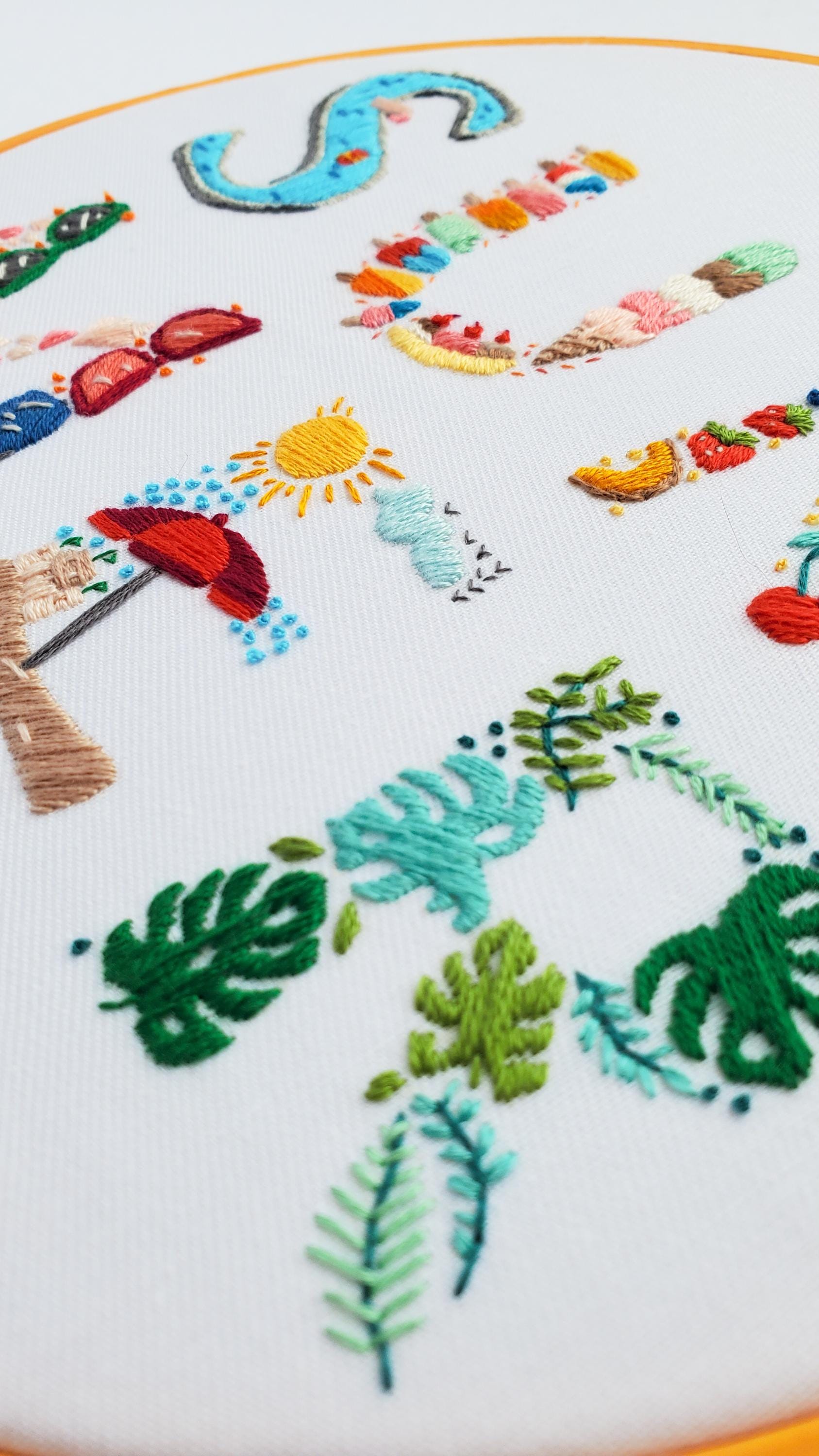 Summer Text - PDF Digital Download Embroidery Pattern & Guide