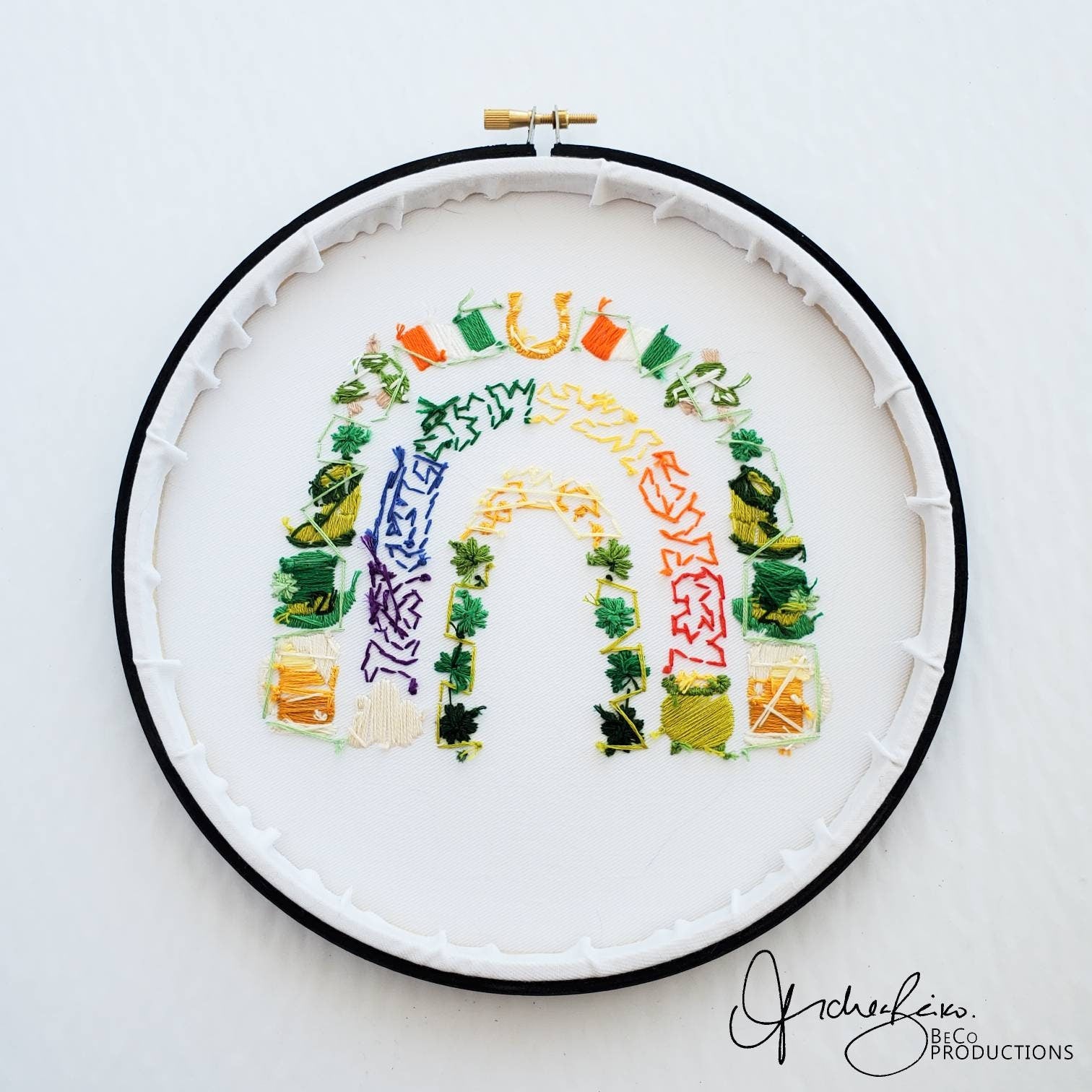St. Patrick's Day Rainbow - PDF Digital Download Embroidery Pattern & Guide