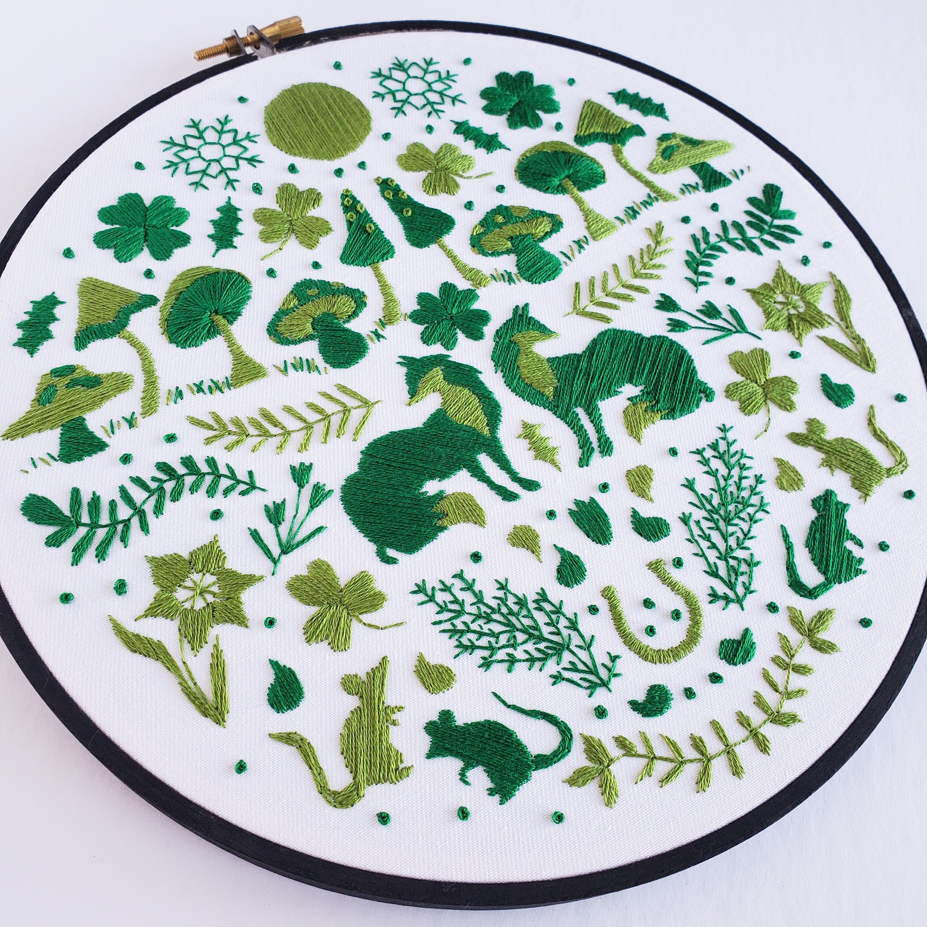 MARCH Monthly Monochromatic Folk Art Inspired Series - PDF Digital Download Embroidery Pattern & Guide