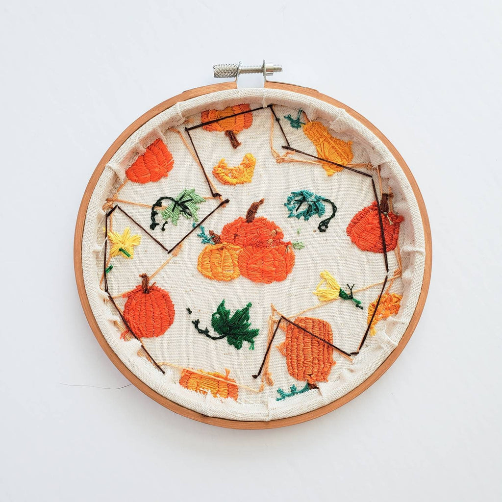 Pumpkin Life Cycle Print - PDF DIgital Download Embroidery Pattern & Guide
