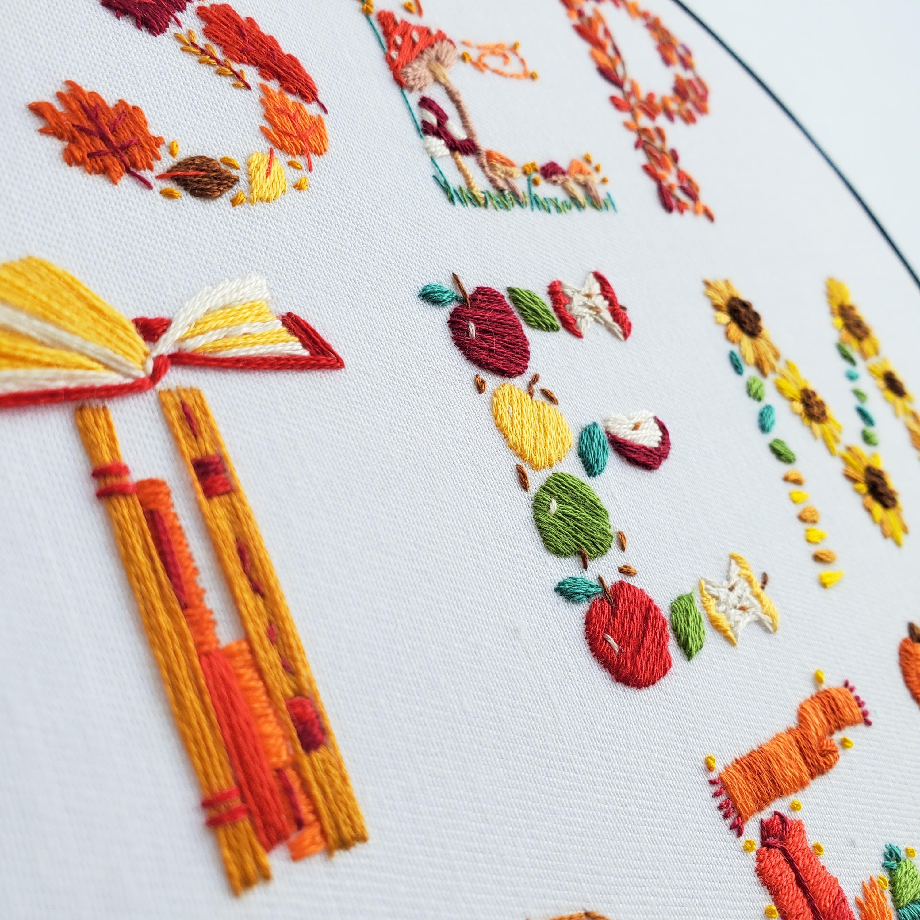 SEPTEMBER Monthly Text Series - PDF Digital Download Embroidery Series Pattern & Guide