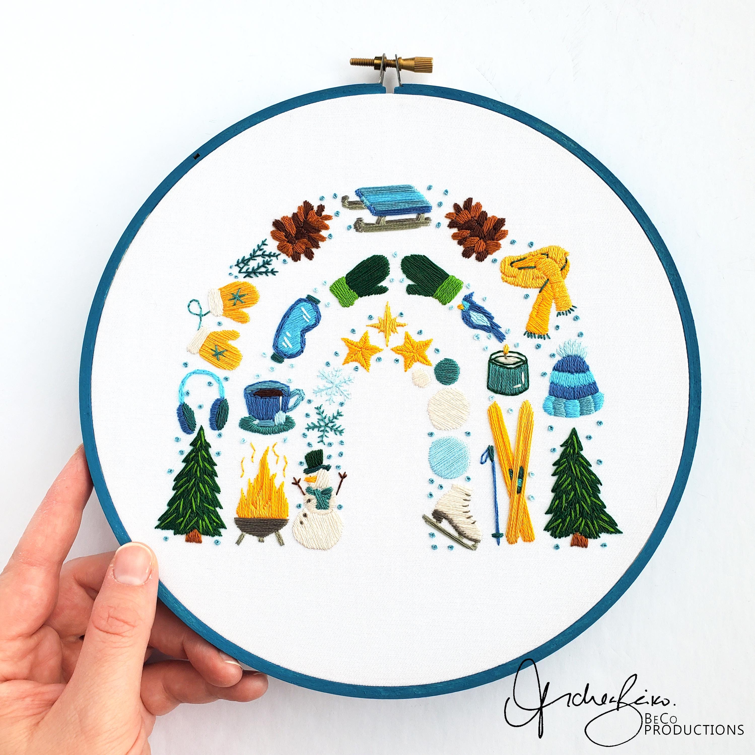 Winter Rainbow - PDF Digital Download Embroidery Pattern & Guide