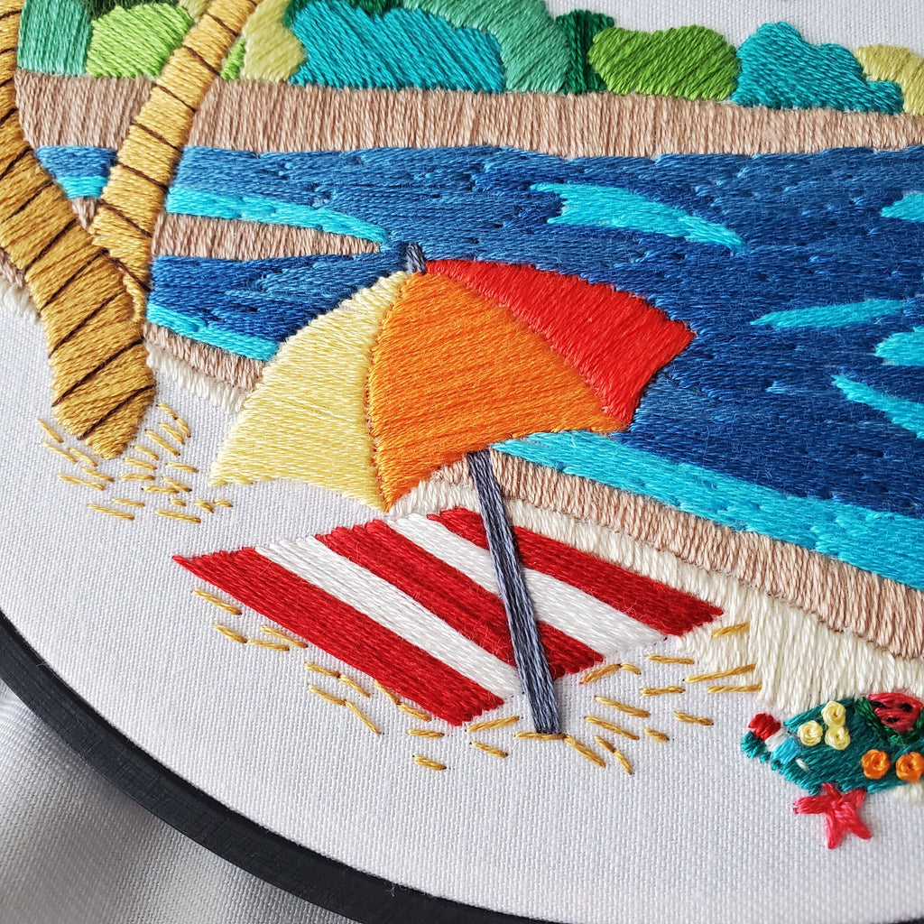 JULY Monthly Series Wreath - PDF Digital Download Embroidery Pattern & Guide