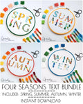 Four Seasons Text BUNDLE - PDF Digital Download Embroidery Pattern & Guide Bundle