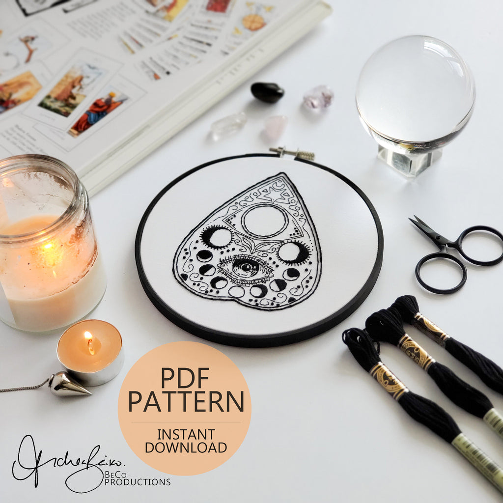 Planchette Outline - PDF Digital Download Embroidery Pattern & Guide