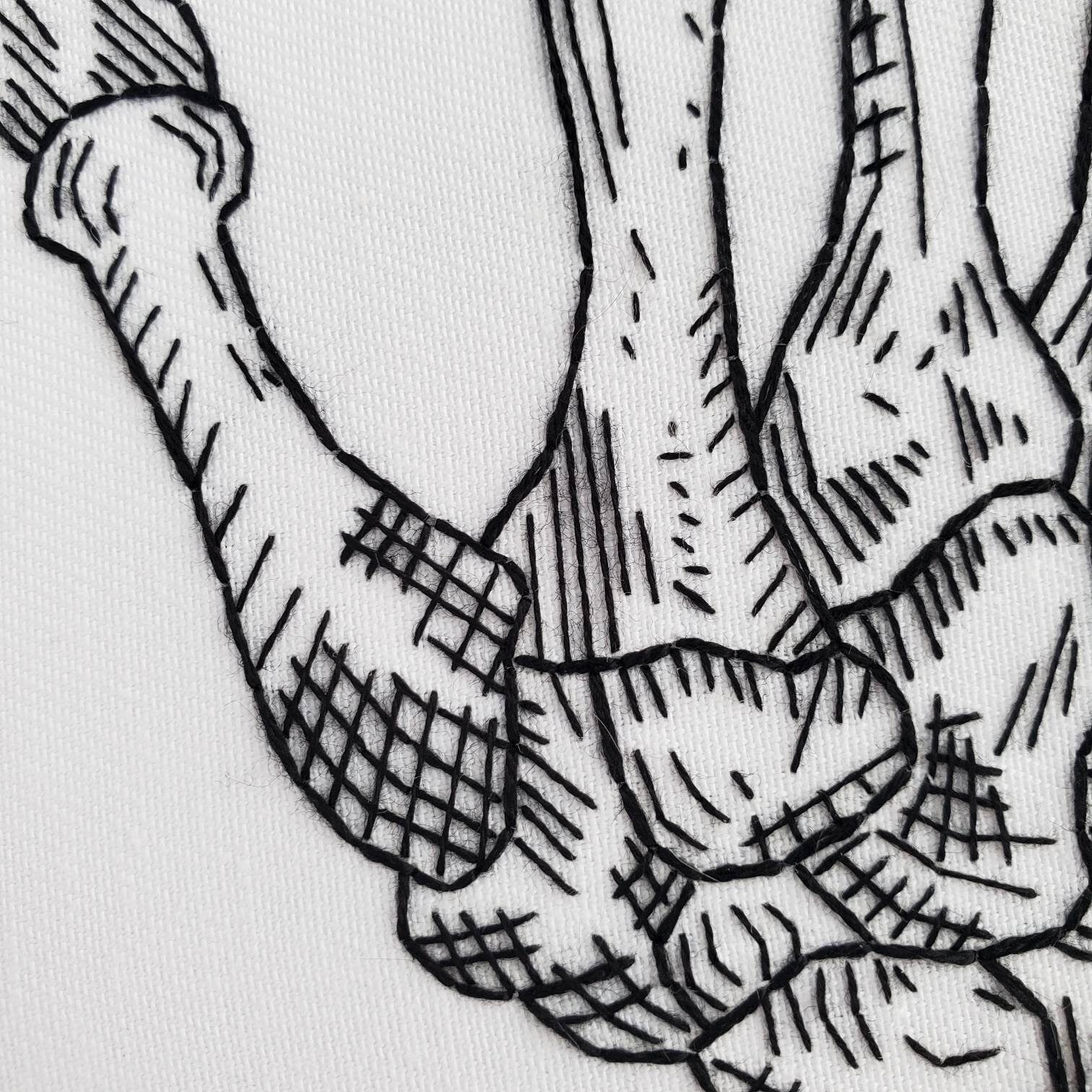 Skeletal Hand Anatomy - PDF Digital Download Embroidery Pattern & Guide