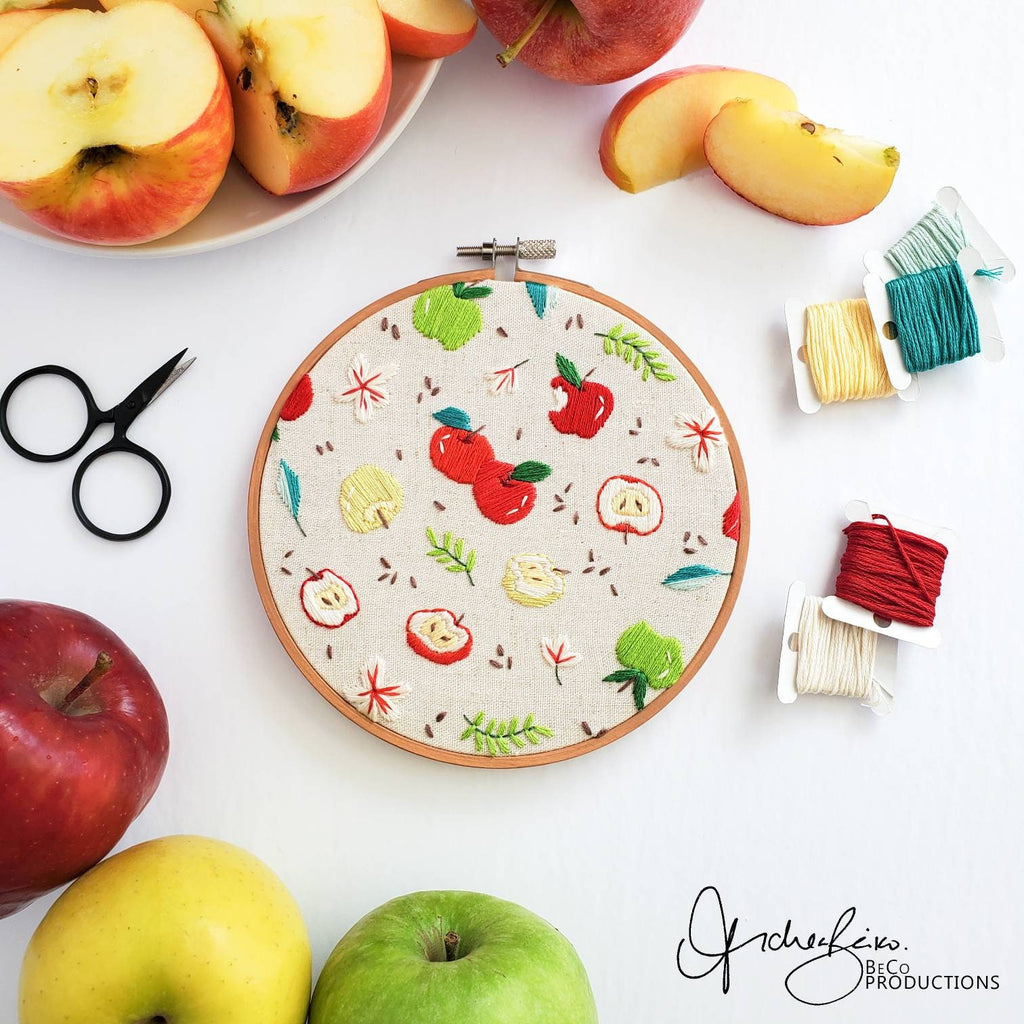Apple Life Cycle Print - PDF DIgital Download Embroidery Pattern & Guide