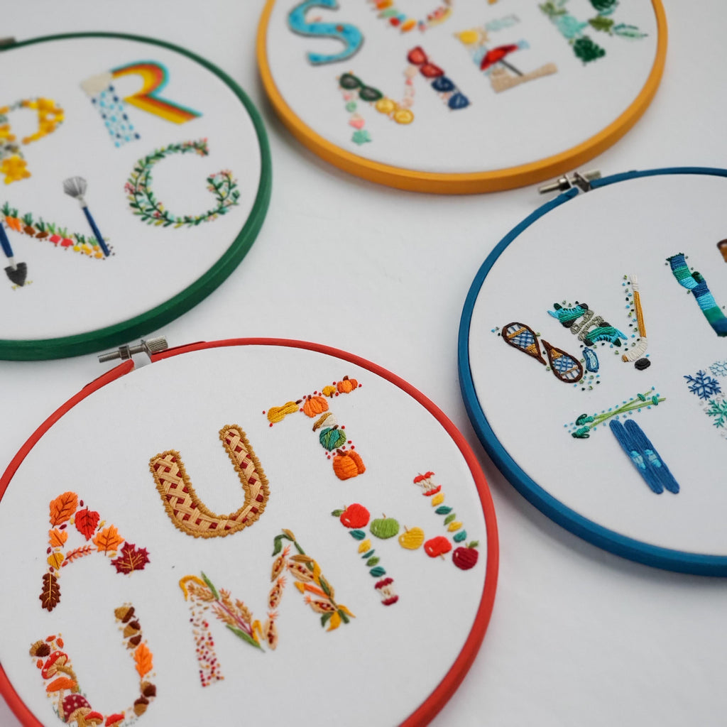 Four Seasons Text BUNDLE - PDF Digital Download Embroidery Pattern & Guide Bundle