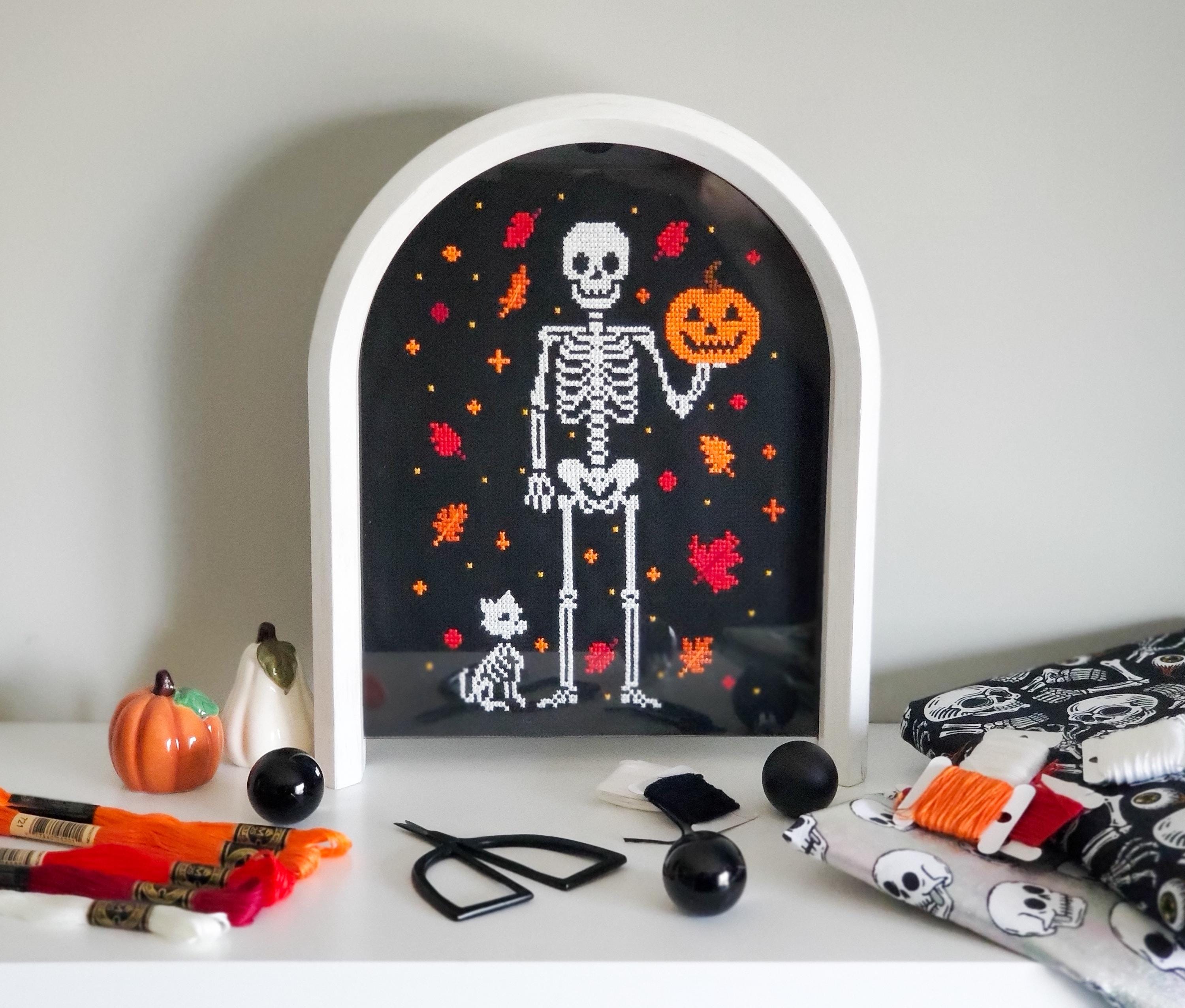Skeleton Pumpkin Skeleton - PDF Digital Download Cross Stitch Pattern & Guide