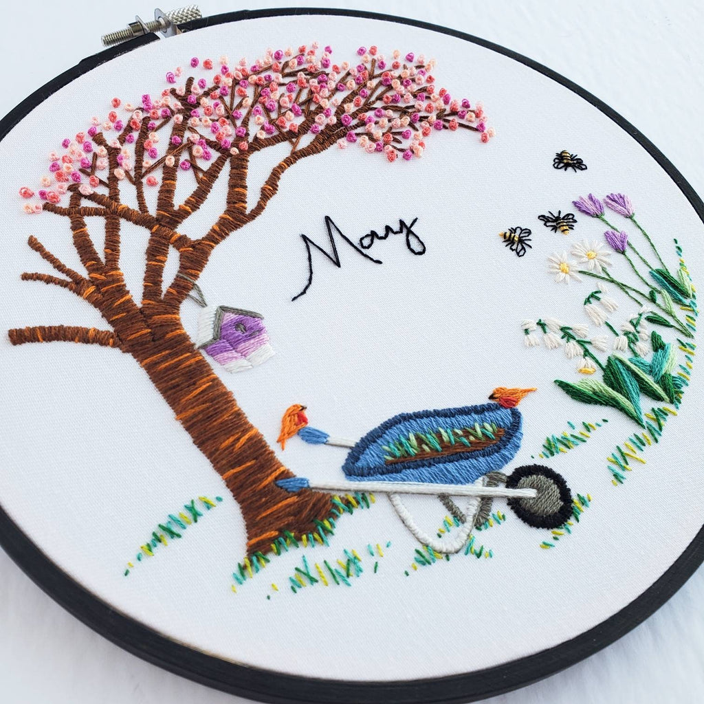 MAY Monthly Series Wreath - PDF Digital Download Embroidery Pattern & Guide
