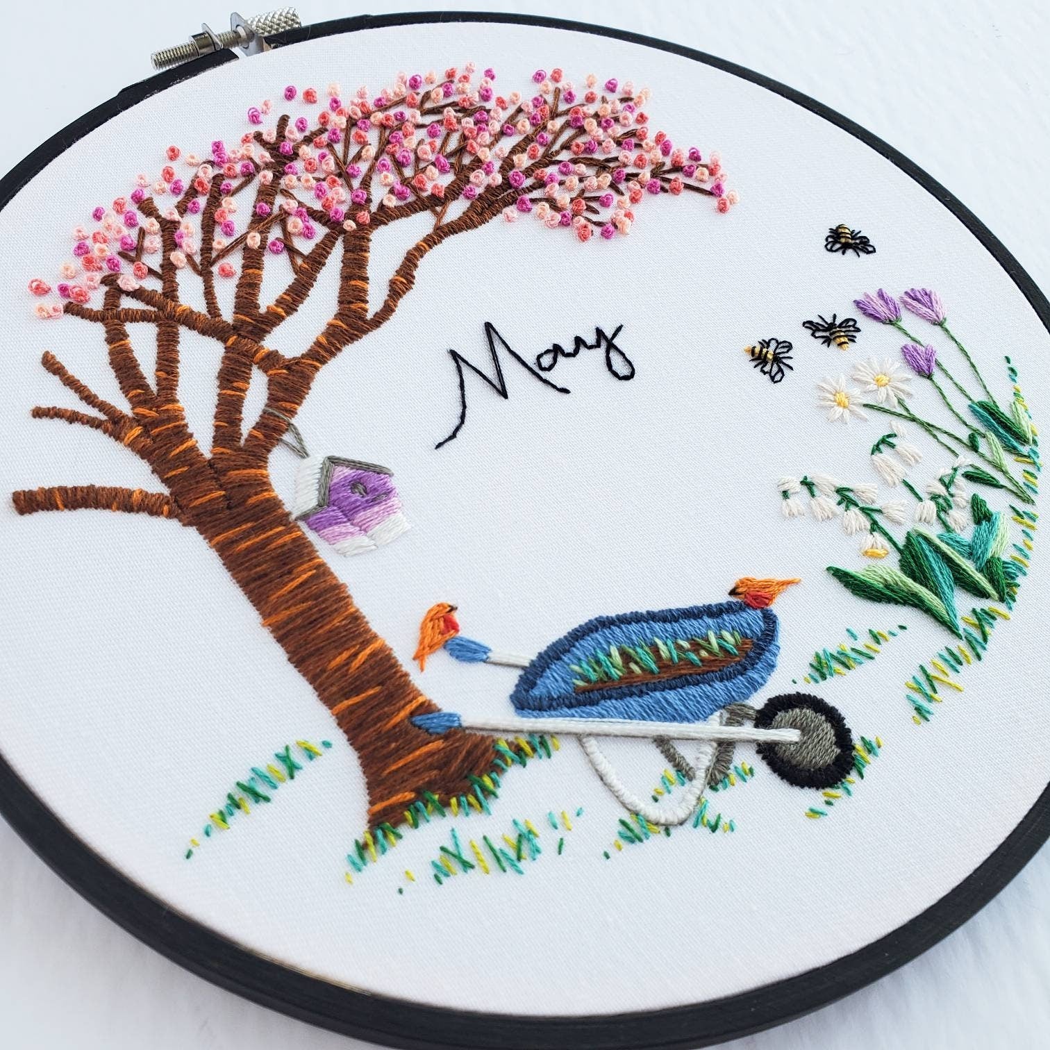 MAY Monthly Series Wreath - PDF Digital Download Embroidery Pattern & Guide