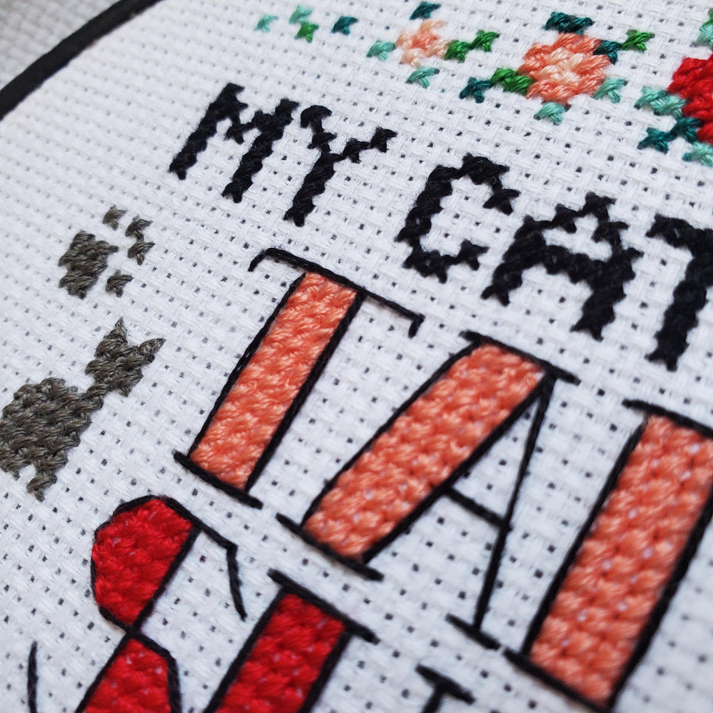 My Cat And I TALK SHIT About You - PDF Digital Download Cross Stitch Pattern & Guide