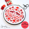 Canada Monochromatic Folk Art Inspired Series - PDF Digital Download Embroidery Pattern & Guide