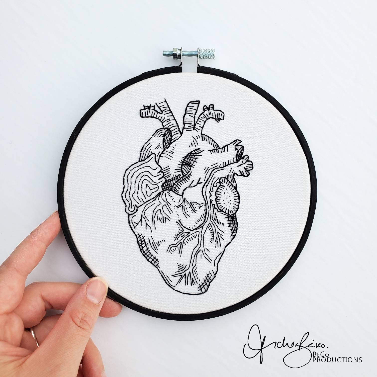 Heart Anatomy - PDF Digital Download Embroidery Pattern & Guide