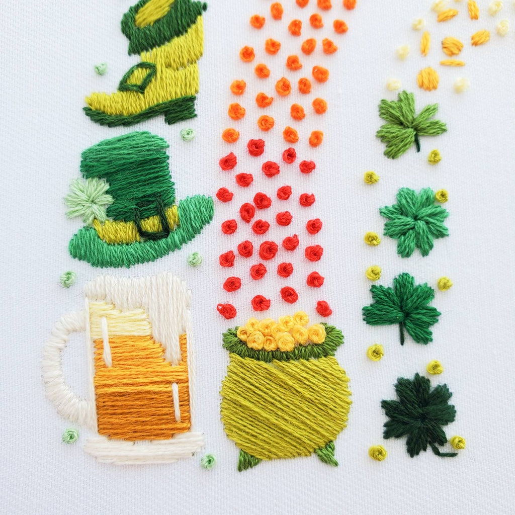 St. Patrick's Day Rainbow - PDF Digital Download Embroidery Pattern & Guide