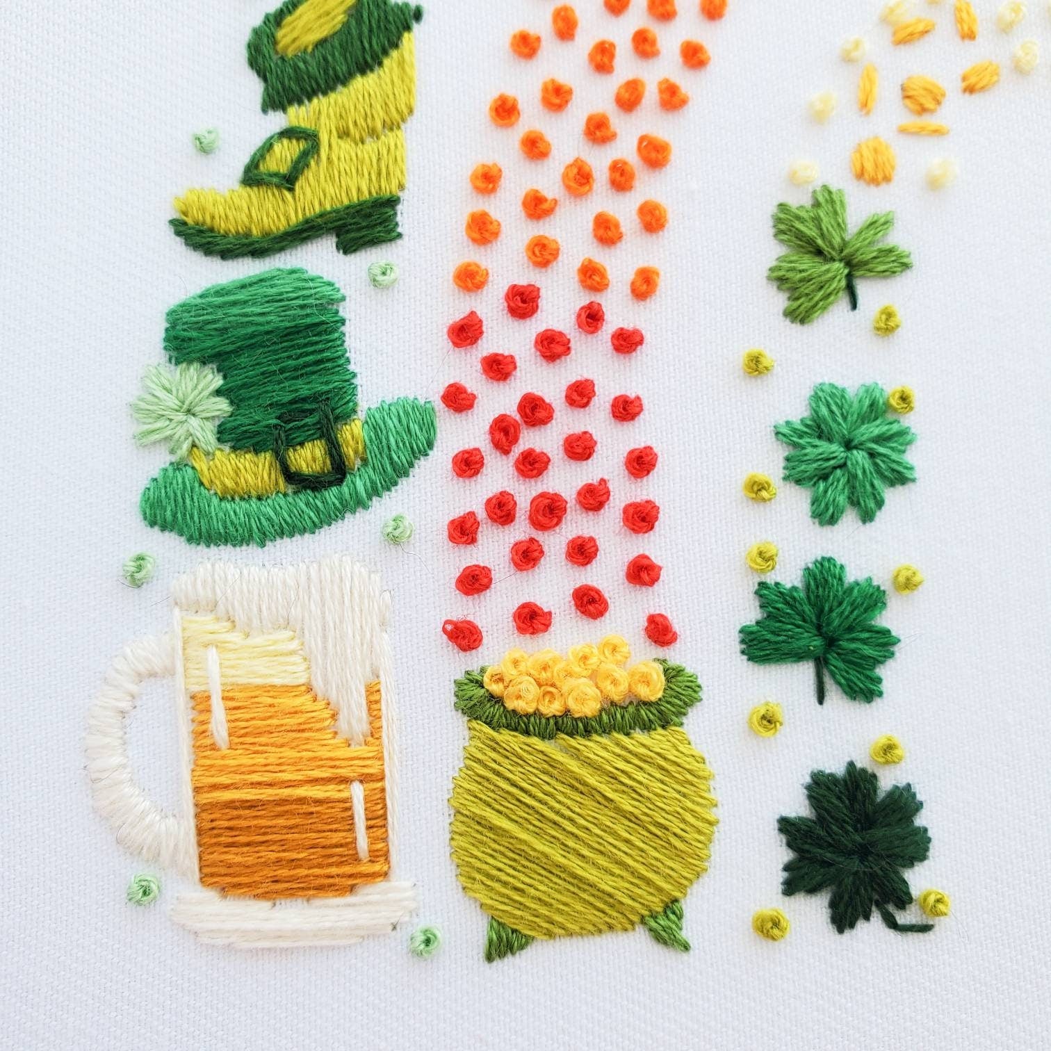 St. Patrick's Day Rainbow - PDF Digital Download Embroidery Pattern & Guide