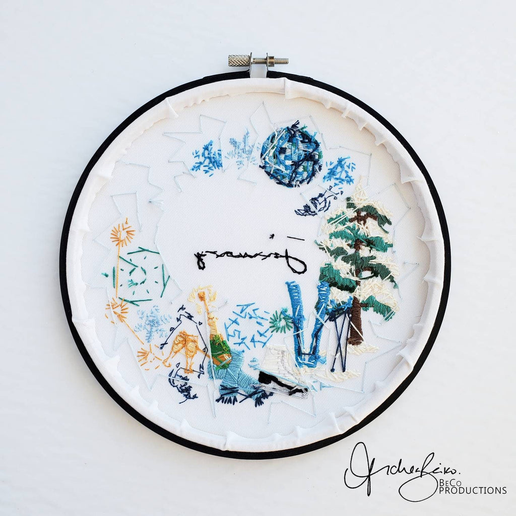 JANUARY Monthly Series Wreath - PDF Digital Download Embroidery Pattern & Guide
