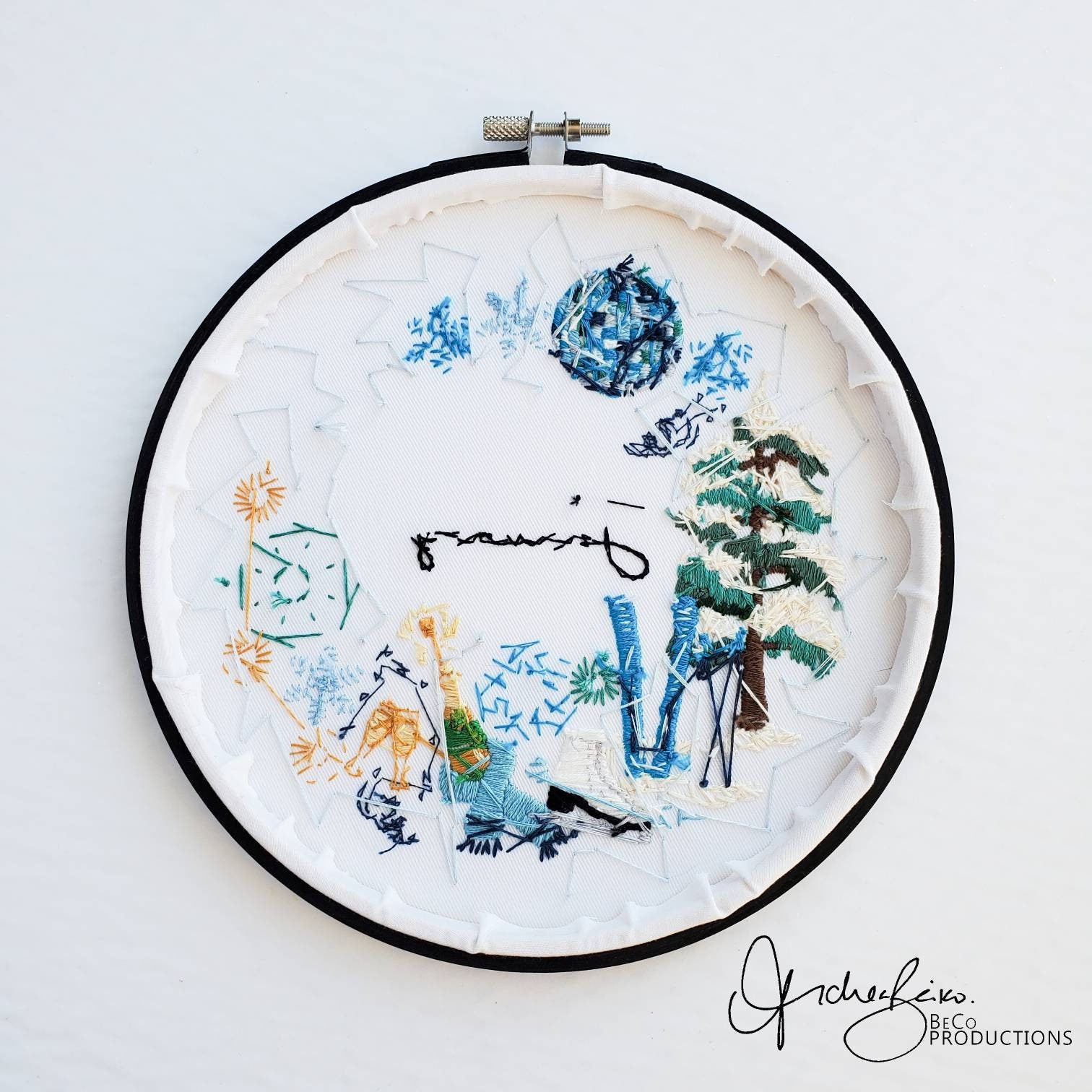 JANUARY Monthly Series Wreath - PDF Digital Download Embroidery Pattern & Guide