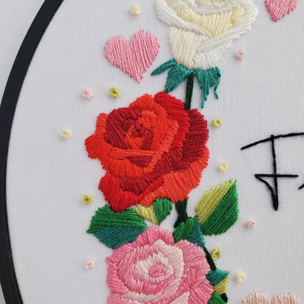 FEBRUARY Monthly Series Wreath - PDF Digital Download Embroidery Pattern & Guide