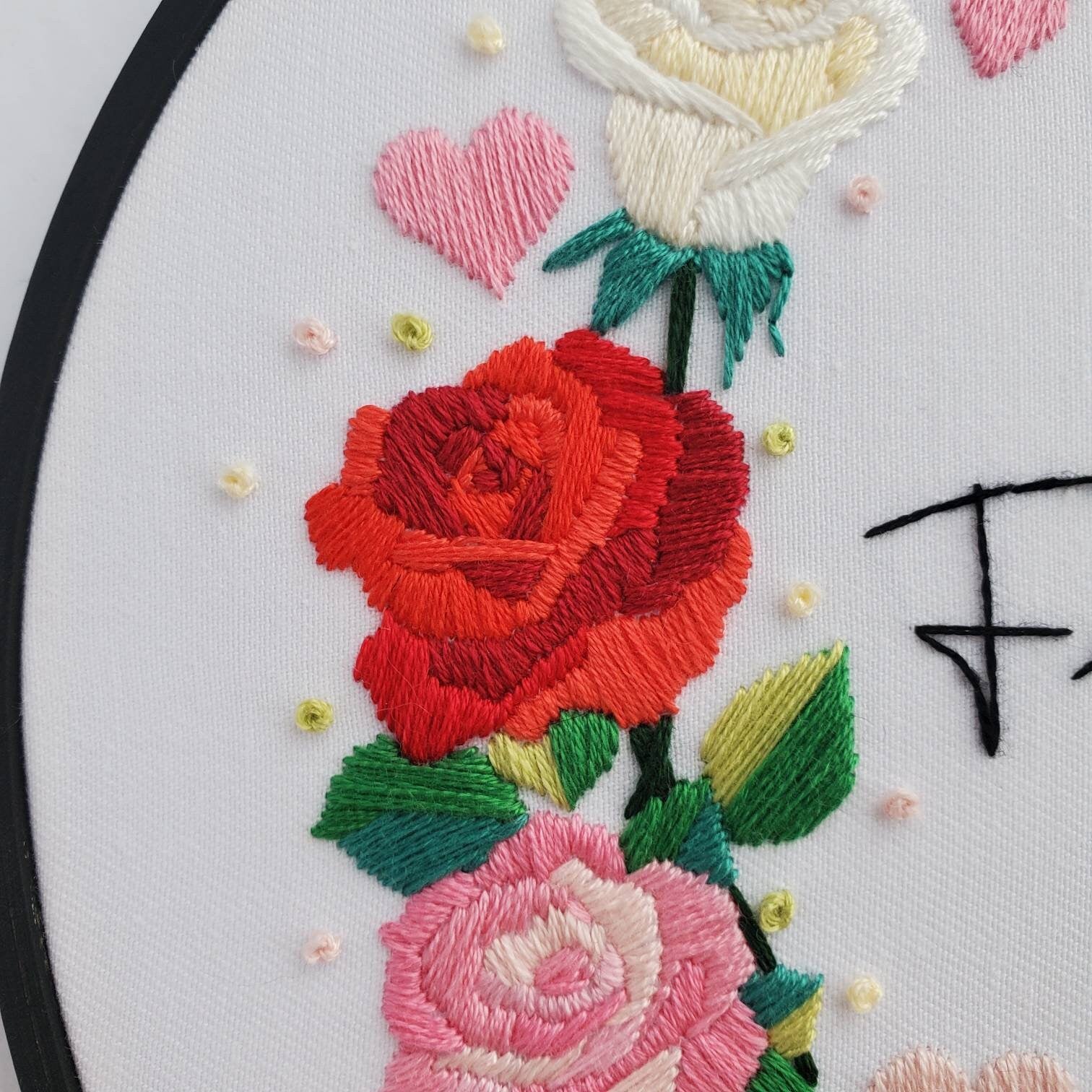 FEBRUARY Monthly Series Wreath - PDF Digital Download Embroidery Pattern & Guide