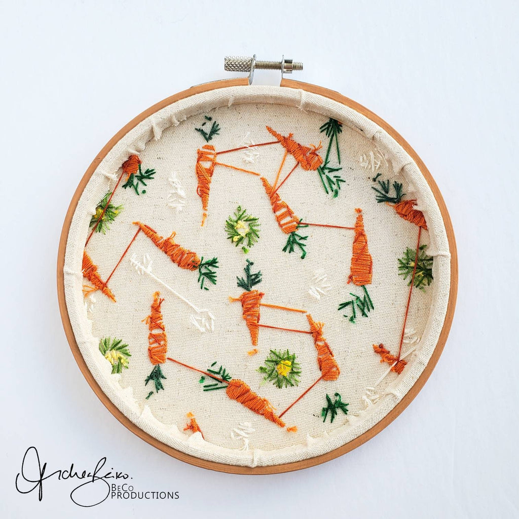 Carrot Life Cycle Print - PDF DIgital Download Embroidery Pattern & Guide