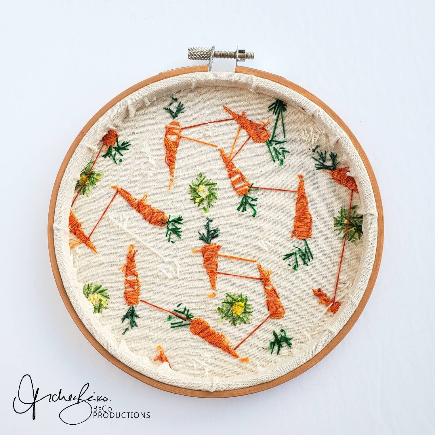 Carrot Life Cycle Print - PDF DIgital Download Embroidery Pattern & Guide