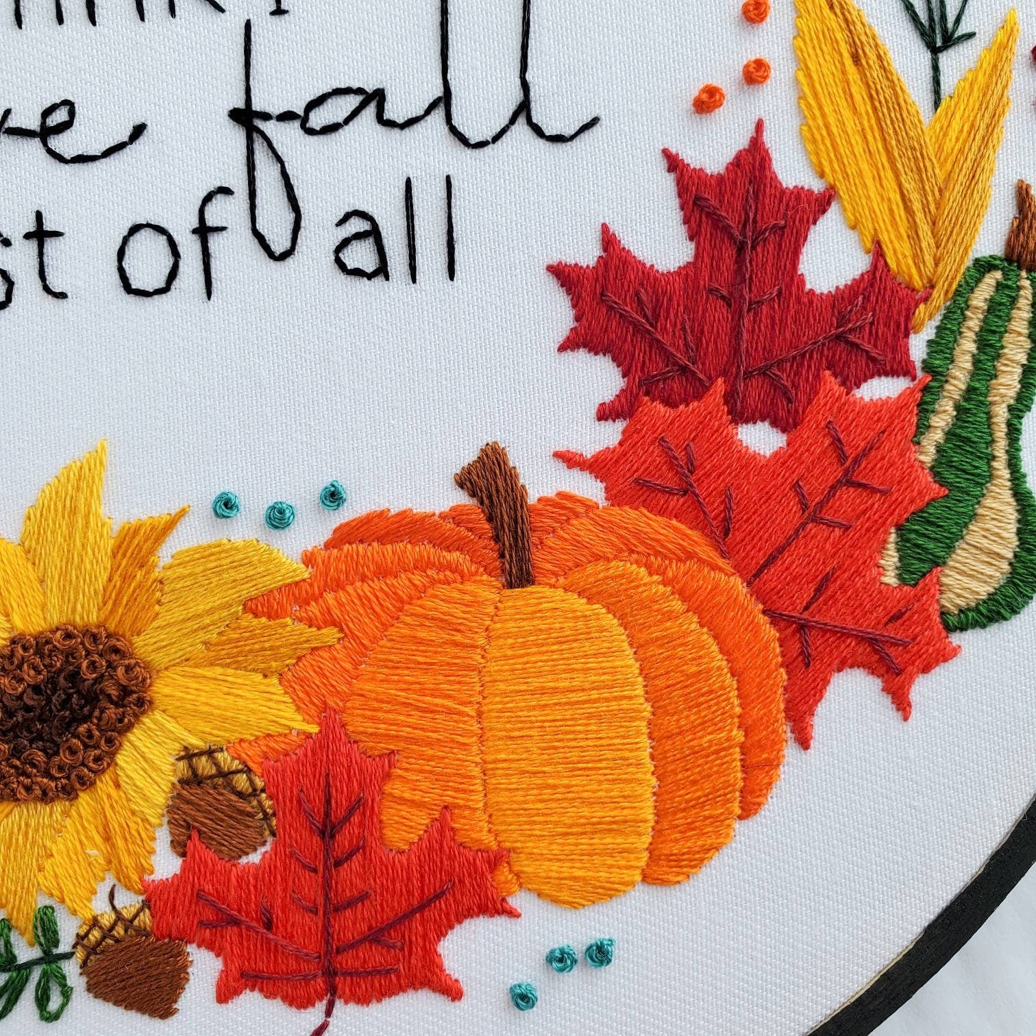 I Think I Love Fall Most Of All -PDF Digital Download Embroidery Pattern & Guide