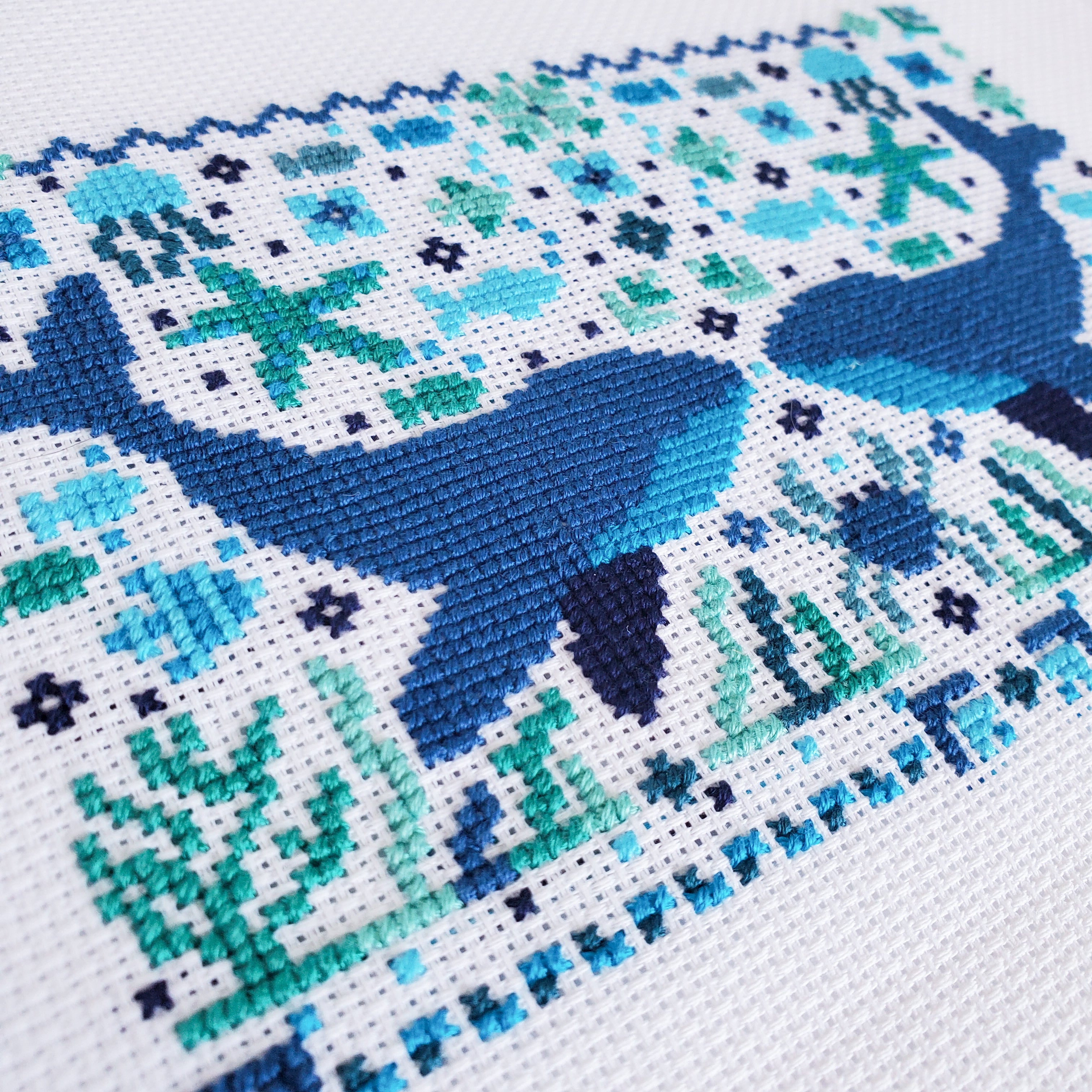 Summer Whale Folk Art Scene - PDF Digital Download Cross Stitch Pattern & Guide