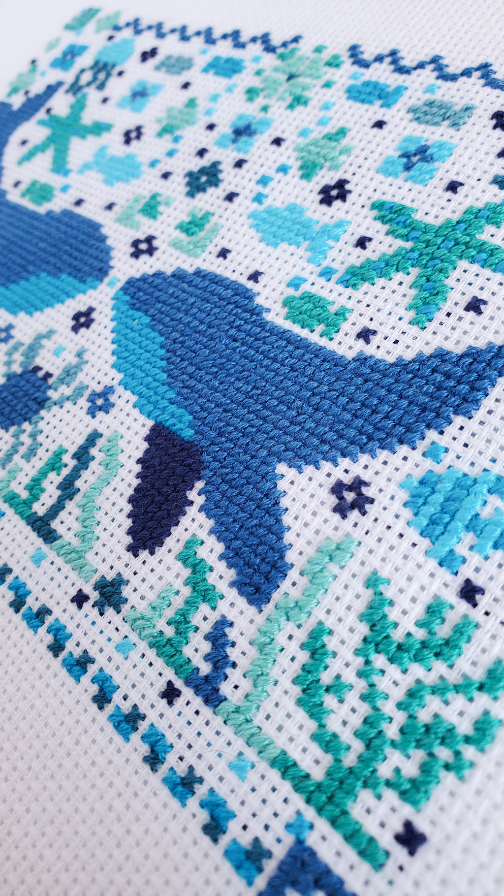 Summer Whale Folk Art Scene - PDF Digital Download Cross Stitch Pattern & Guide