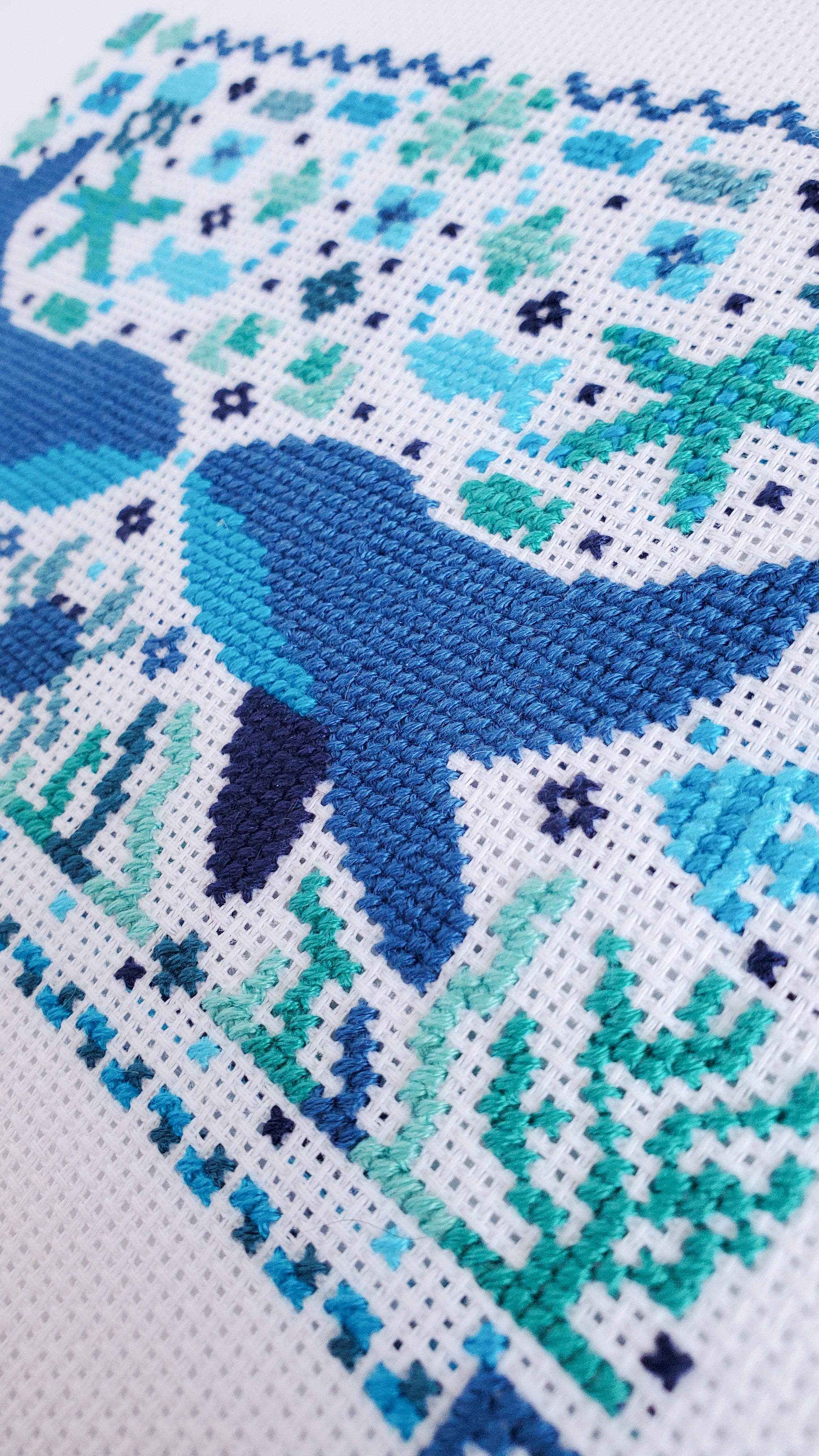 Summer Whale Folk Art Scene - PDF Digital Download Cross Stitch Pattern & Guide