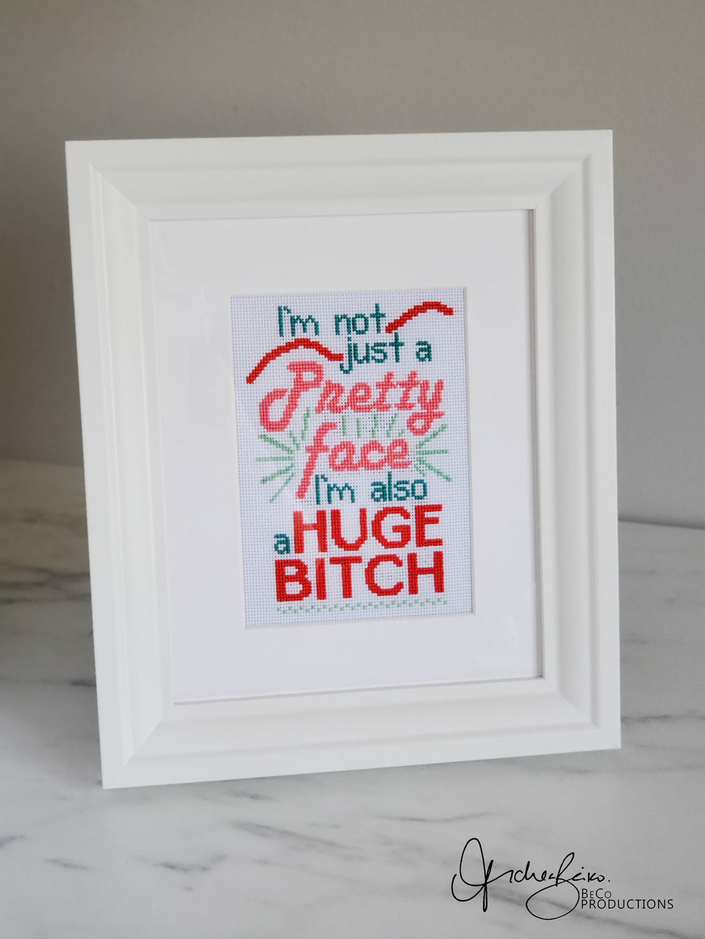 I'm Not Just A Pretty Face I'm Also A Huge Bitch - PDF Digital Download Cross Stitch Pattern & Guide (Copy)