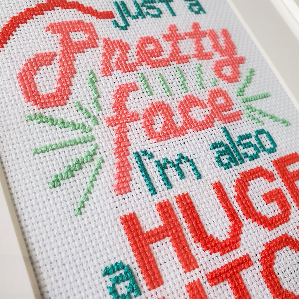 I'm Not Just A Pretty Face I'm Also A Huge Bitch - PDF Digital Download Cross Stitch Pattern & Guide (Copy)