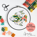 Floral Fish - PDF Digital Download Embroidery Pattern & Guide