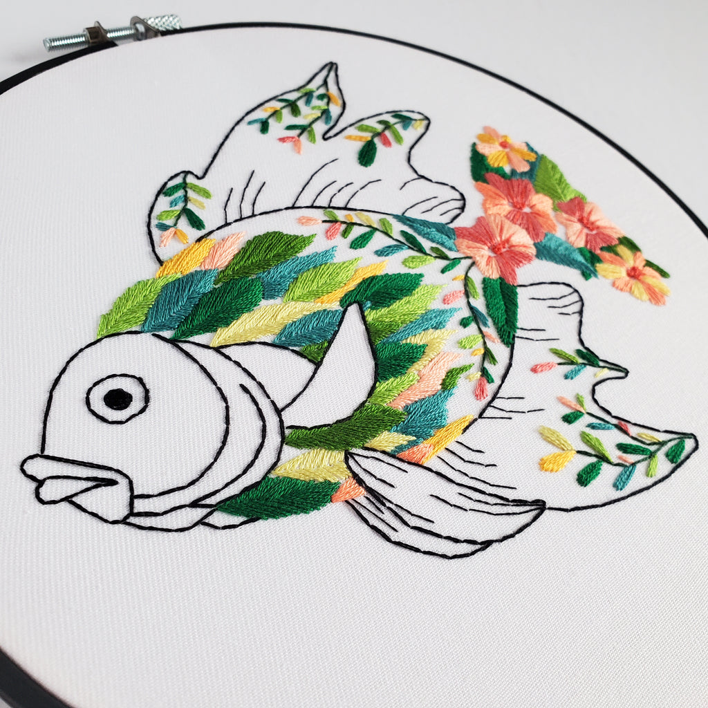 Floral Fish - PDF Digital Download Embroidery Pattern & Guide