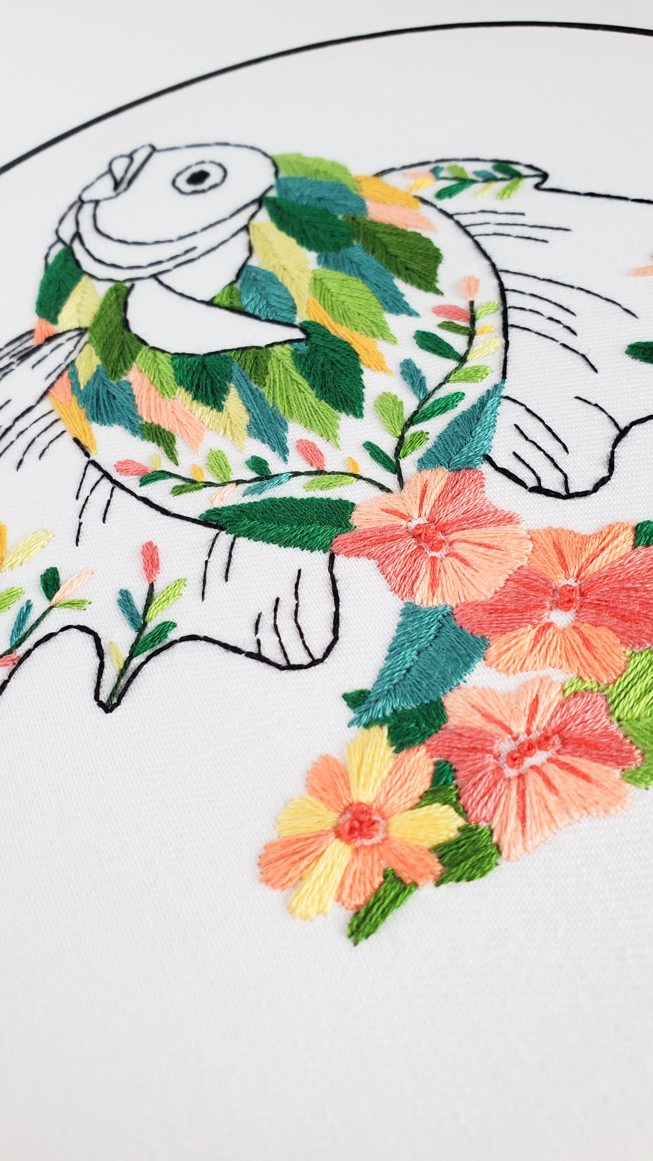 Floral Fish - PDF Digital Download Embroidery Pattern & Guide