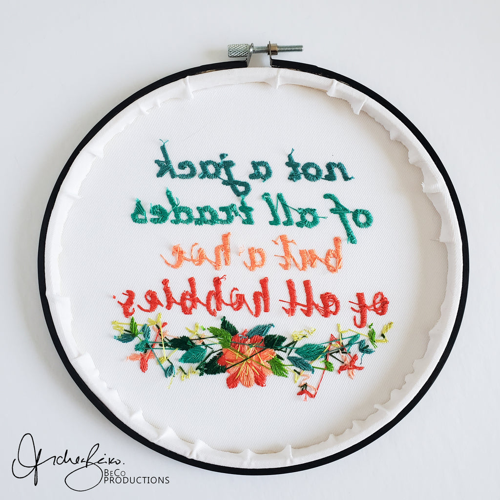 Not A Jack Of All Trades But A Hoe Of All Hobbies - PDF Digital Download Embroidery Pattern & Guide