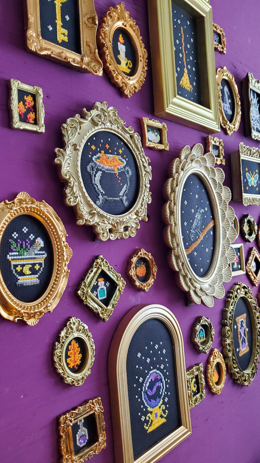 Witch's Wall Of Curiosities - 31 Pattern BUNDLE - Halloween Cross Stitch Patterns - PDF Digital Download Embroidery Pattern & Guide