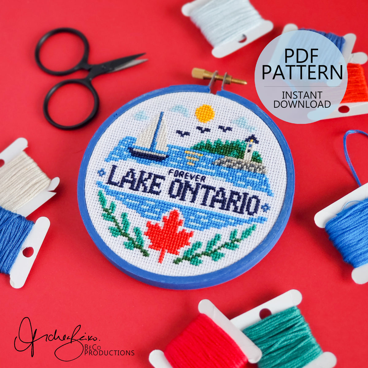 Forever Lake Ontario - PDF Digital Download Cross Stitch Pattern & Guide